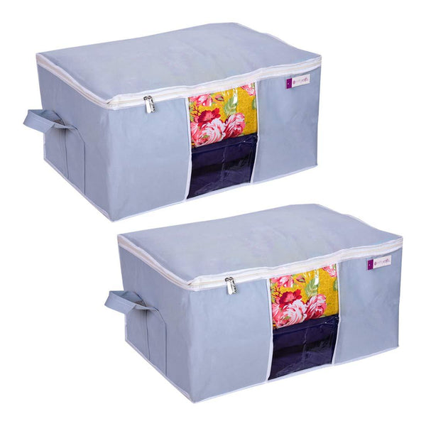 Storage Bag-UnderBed Blanket Storage Bag Covers With Handles(Set of 2)